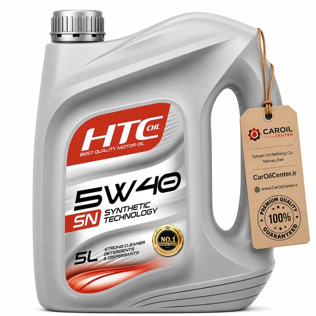 روغن موتور اچ تی سی نیمه سنتتیک 5W40 SN حجم ۵ لیتر (HTC)