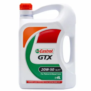 روغن موتور کاسترول GTX 20W-50 SL حجم ۴ لیتر (Castrol)
