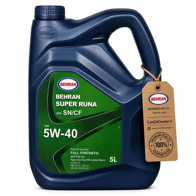 روغن موتور بهران سوپر رانا 5W40 SN حجم 5 لیتر (Behran)