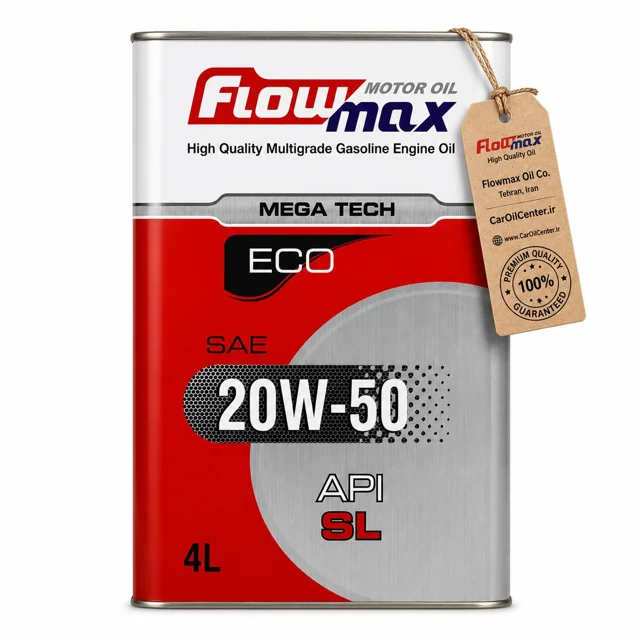 روغن موتور فلومکس ECO MEGATECH 20W50 SL حجم 4 لیتر (FlowMax)