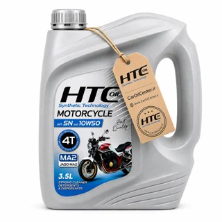 روغن موتور سیکلت اچ تی سی تمام سنتتیک 10W50 SN  سه حجم ۱، ۱.۴ و ۳.۵ لیتر (HTC)