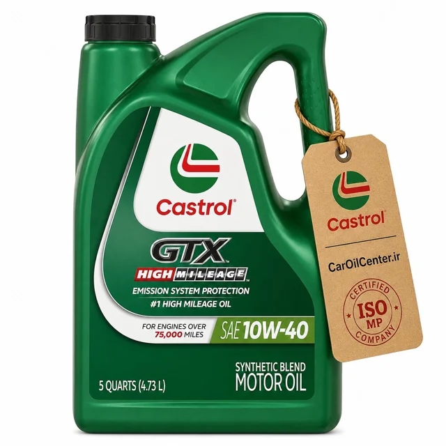 روغن موتور کاسترول جی تی ایکس های میلیج نیمه سنتتیک 10W40 حجم ۴.۷۳ لیتر (Castrol)